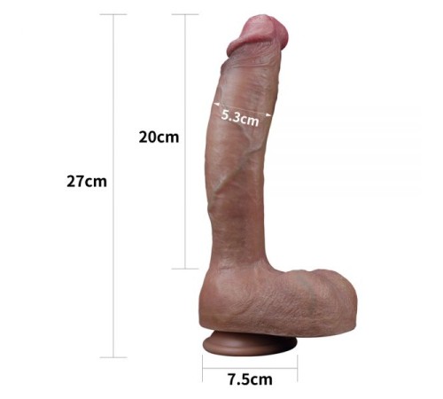 Рельефный масажер Dual layered Silicone Platinum Cock 10.5