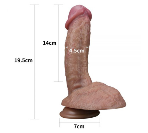 Рельефный масажер Dual layered Platinum Silicone Cock 7.5