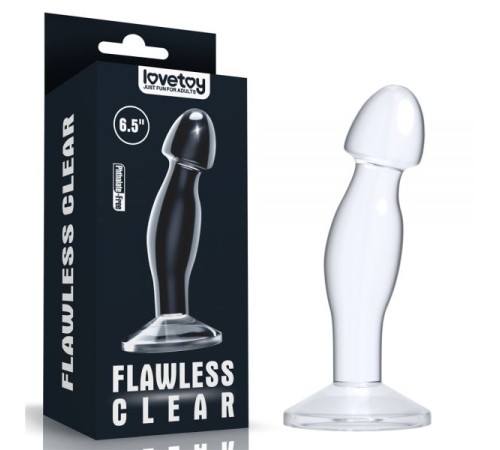 Безупречный прозрачный особистий стимулятор на присоске Flawless Clear Prostate Plug