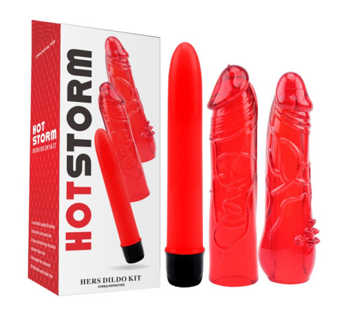 Набор из вибратора и двух насадок Hers Dildo Kit