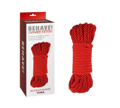 Красная веревка для связывания Reatrain Me Rope, 10м