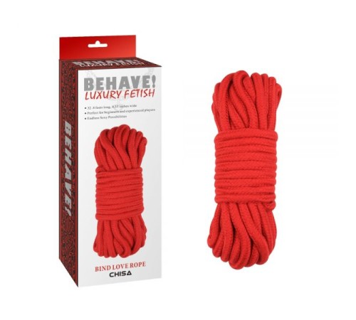 Красная веревка для связывания Bing Love Rope, 10м