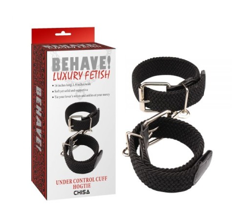 Наручники черные с застежками Under Control Cuff Hogtie