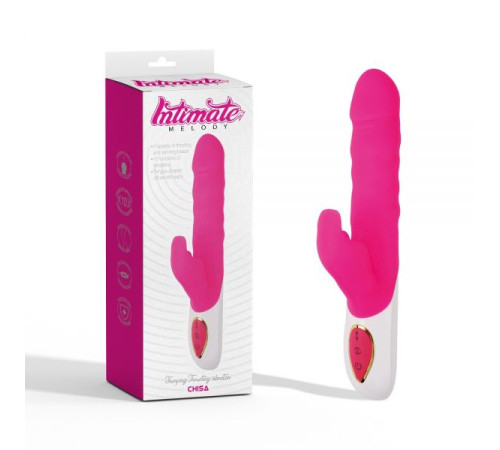 Розовый мультискоростной вибратор Thumping Thrusting Vibrator