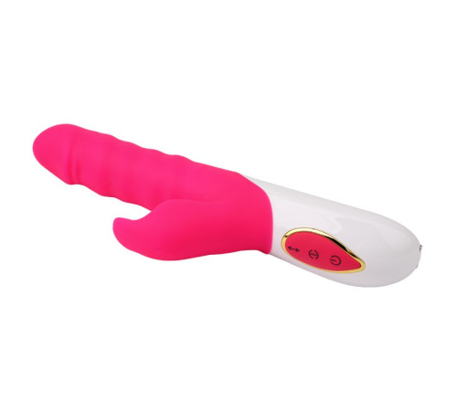 Розовый мультискоростной вибратор Thumping Thrusting Vibrator