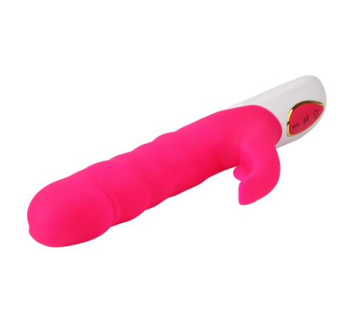 Розовый мультискоростной вибратор Thumping Thrusting Vibrator