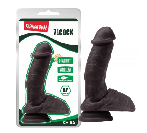 Коричневый масажер на присоске Fashion Dude 7.3 Inch Cock