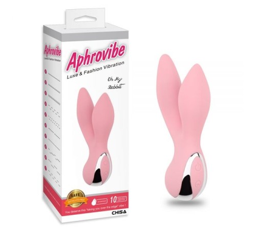 Розовый двойной вибратор для мастурбации Light Pink Oh My Rabbit