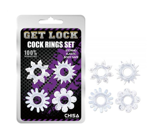 Набор прозрачных эрекционных колец разной формы Cock Rings Set