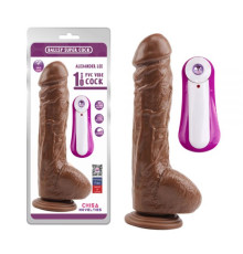 Коричневый реалистичный вибратор с пультом Alexander Lee 10 Vibrating Dildo