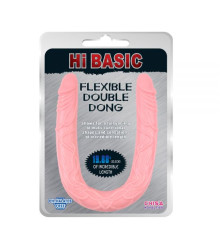 Двойной розовый фаллос Jelly Flexible Double Dong