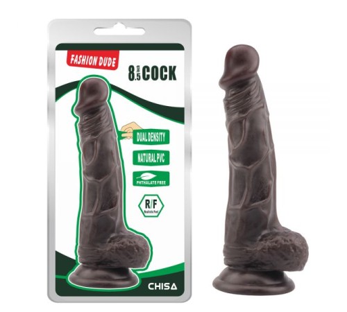 Коричневый масажер на присоске Fashion Dude 8.5 Inch Cock