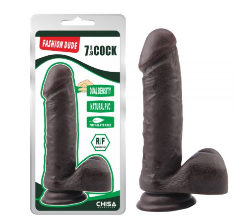 Черный масажер на присоске Fashion Dude 7.9 Inch Cock