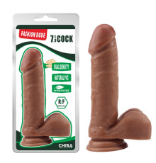 Коричневый масажер на присоске Fashion Dude 7.9 Inch Cock