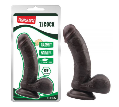 Коричневый масажер на присоске Fashion Dude 7.0 Inch Cock