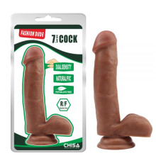 Коричневый масажер на присоске Fashion Dude 7.1 Inch Cock