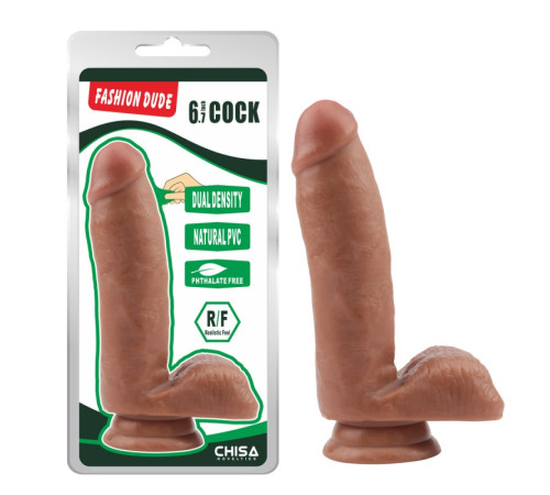 Коричневый масажер Fashion Dude 6.7 Inch Cock