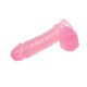 Розовый масажер с мошонкой на присоске 7.7 Inch Dildo