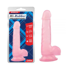 Розовый дилдо с мошонкой на присоске 7.7 Inch Dildo