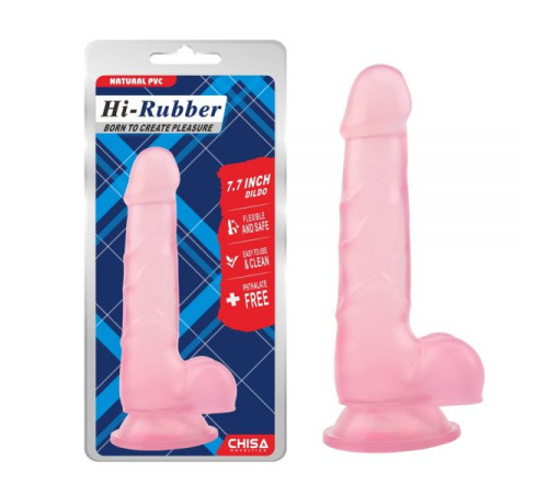 Розовый дилдо с мошонкой на присоске 7.7 Inch Dildo