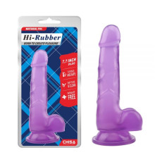 Фиолетовый дилдо с мошонкой на присоске 7.7 Inch Dildo