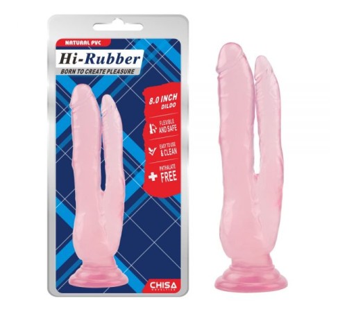 Двойной розовый масажер на присоске 8.0 Inch Dildo