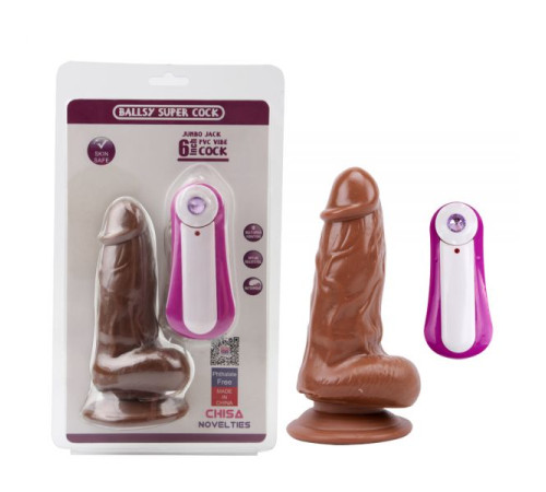 Масажер конусной формы коричневый Jumbo Jack 6 Vibrating Dildo