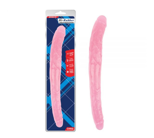 Розовый двухсторонний масажер 17.8 Inch Dildo