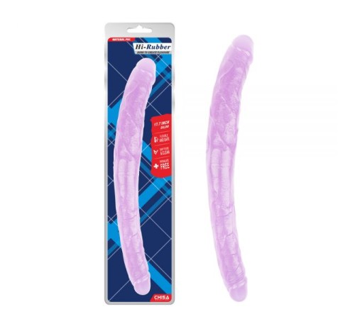 Фиолетовый двухсторонний масажер 17.8 Inch Dildo