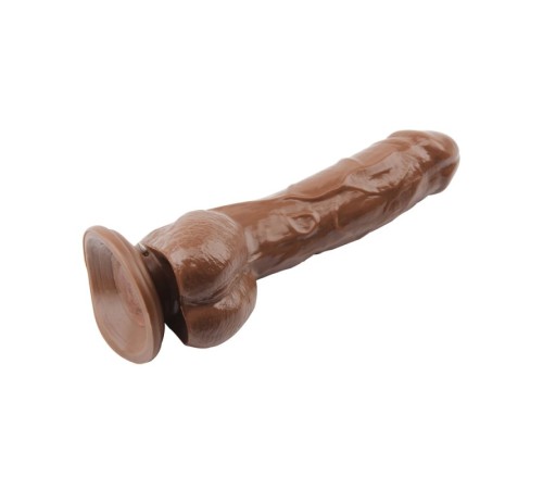 Коричневый масажер на прососке Jeff Stryker 8.9 Dildo