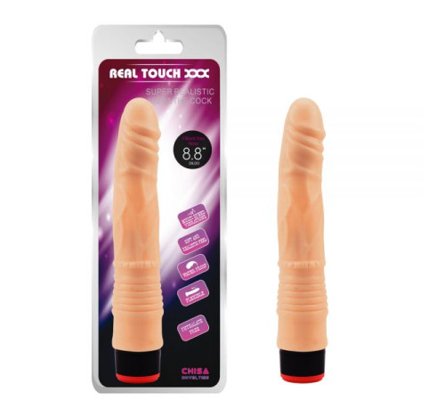 Телесный вибратор с кольцами у основания 8.8 Vibe Cock