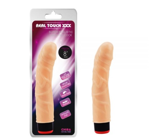 Масажер с венами телесный Real Touch Vibe Cock 8.0