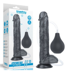 Черный масажер на присоске Squirt Extreme Dildo Black 11.0