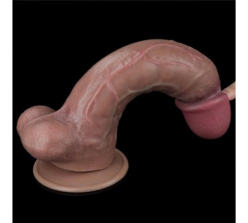 Рельефный масажер Dual Layered Platinum Silicone Cock 10.5