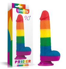 Фаллоимитатор на присоске радужный LGBT Prider Dildo 9.0