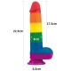 Фаллоимитатор на присоске радужный LGBT Prider Dildo 9.0