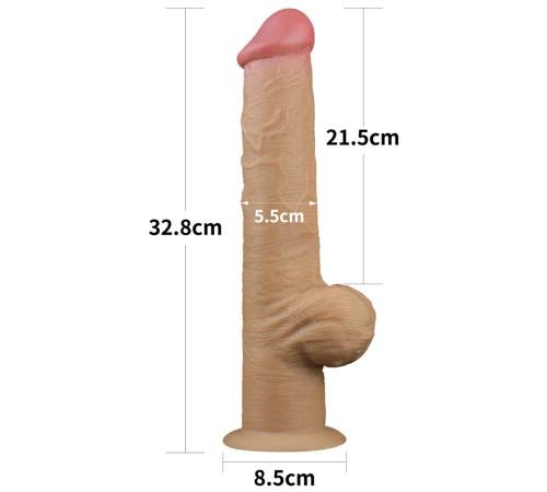 Двухслойный масажер Dual Layered Handle Cock 12.5