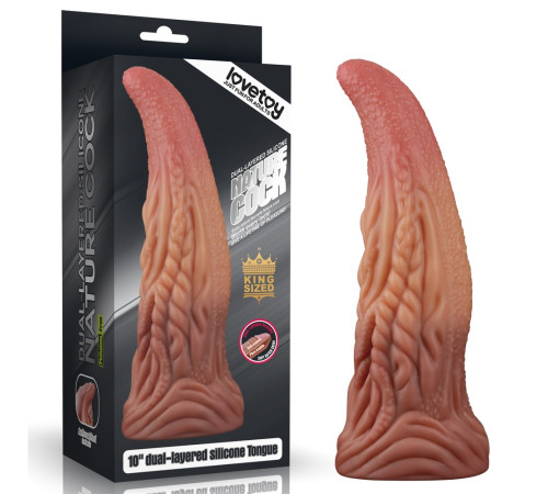 Двухслойный силиконовый масажер Dual layered Platinum Silicone Tongue 10.0