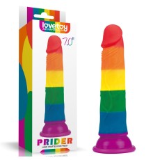 Фаллоимитатор на присоске радужный LGBT Prider Dildo 7.0