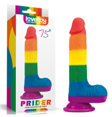 Фаллоимитатор на присоске радужный LGBT Prider Dildo 7.5