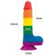 Фаллоимитатор на присоске радужный LGBT Prider Dildo 7.5