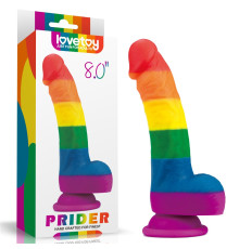 Фаллоимитатор на присоске радужный LGBT Prider Dildo 8.0