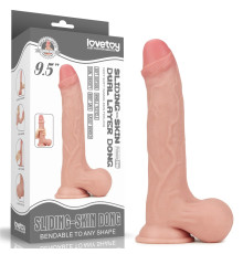 Фаллоимитатор на присоске Sliding Skin Dual Layer Dong Whole Testicle 9.0