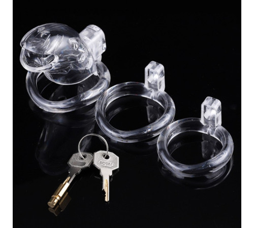 Пояс  для мужчин в форме рыбки Resin Chastity Device Clear