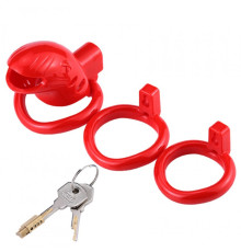 Пояс  для мужчин в форме рыбки Resin Chastity Device Red