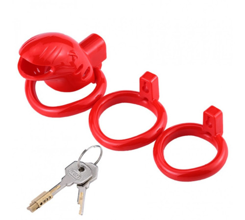 Пояс  для мужчин в форме рыбки Resin Chastity Device Red