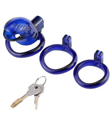 Пояс  для мужчин в форме рыбки Resin Chastity Device Blue