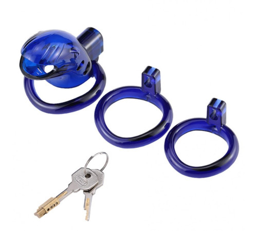 Пояс  для мужчин в форме рыбки Resin Chastity Device Blue