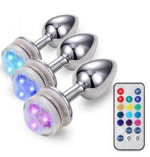 особиста пробка с пультом Led Rgb Remote Metal Anal Plug