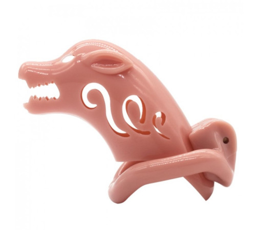 Resin Pig Head Shape Chastity Device Skin tone, clear